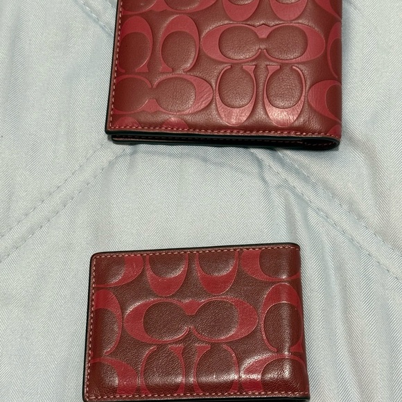 Coach Embossed Red Leather wallet Set - Picture 2 of 7